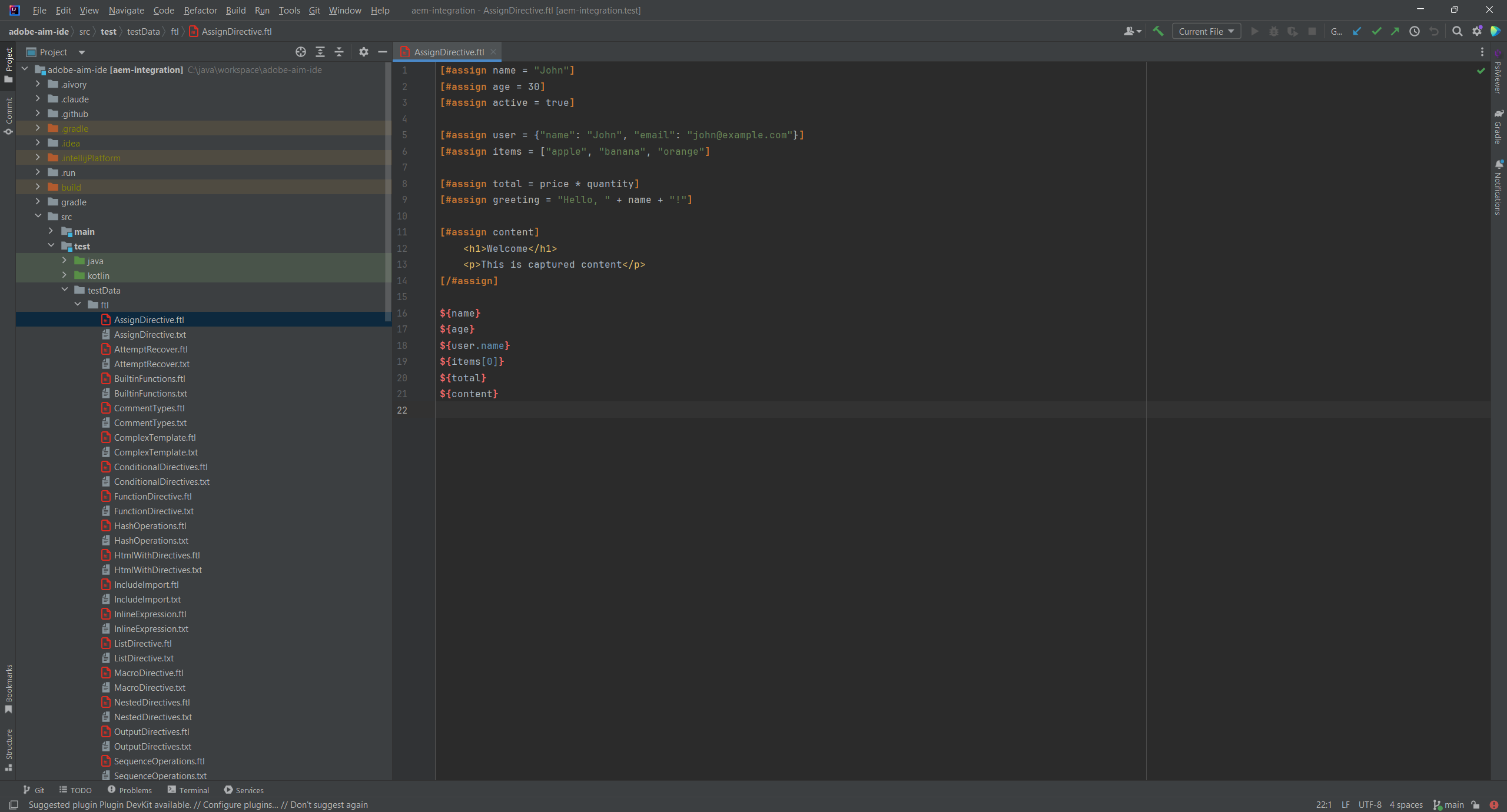 FreeMarker Support