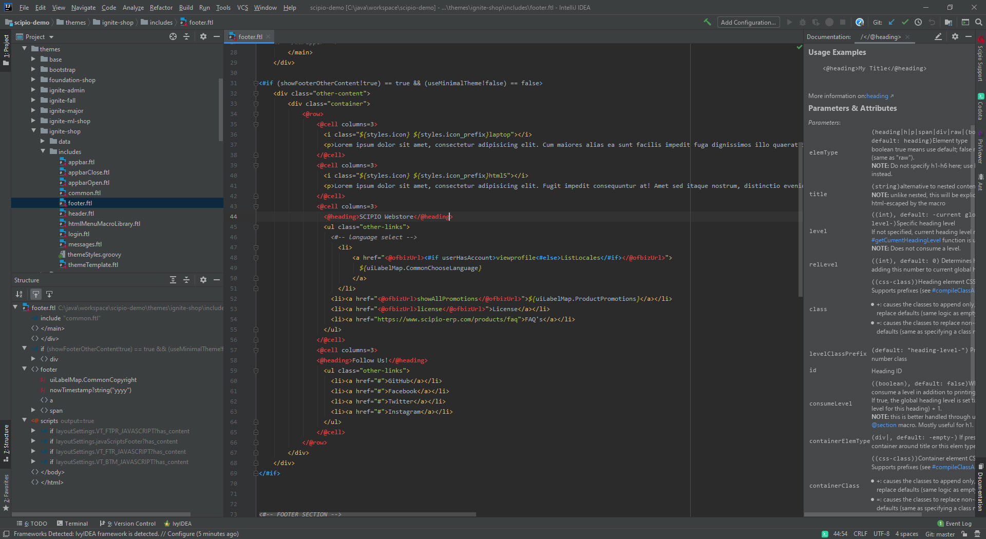 Scipio ERP FreeMarker Templating-Toolkit-Unterstuetzung
