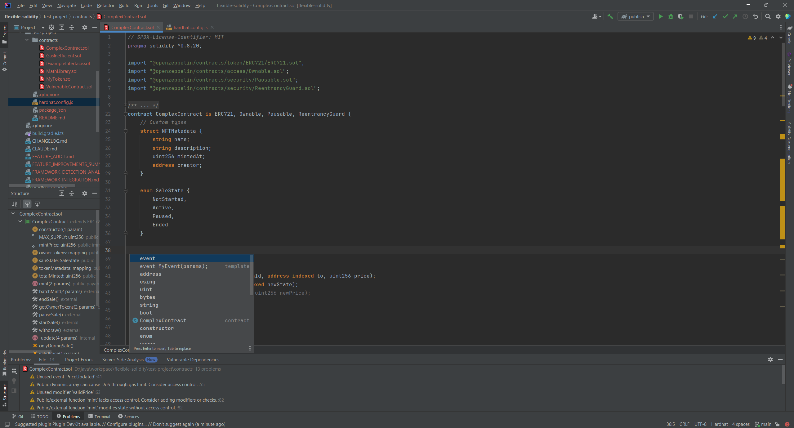Solidity Code Completion