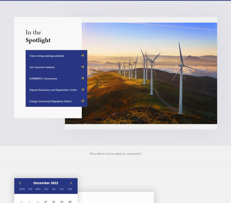 Energy Community – Website development